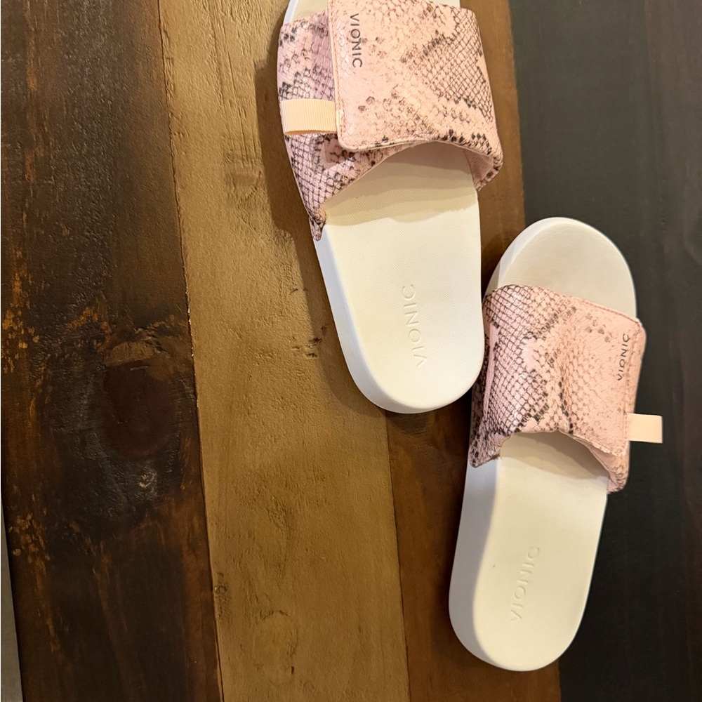 Vionic Keira Blush Snake Pattern Slide Sandals - image 3